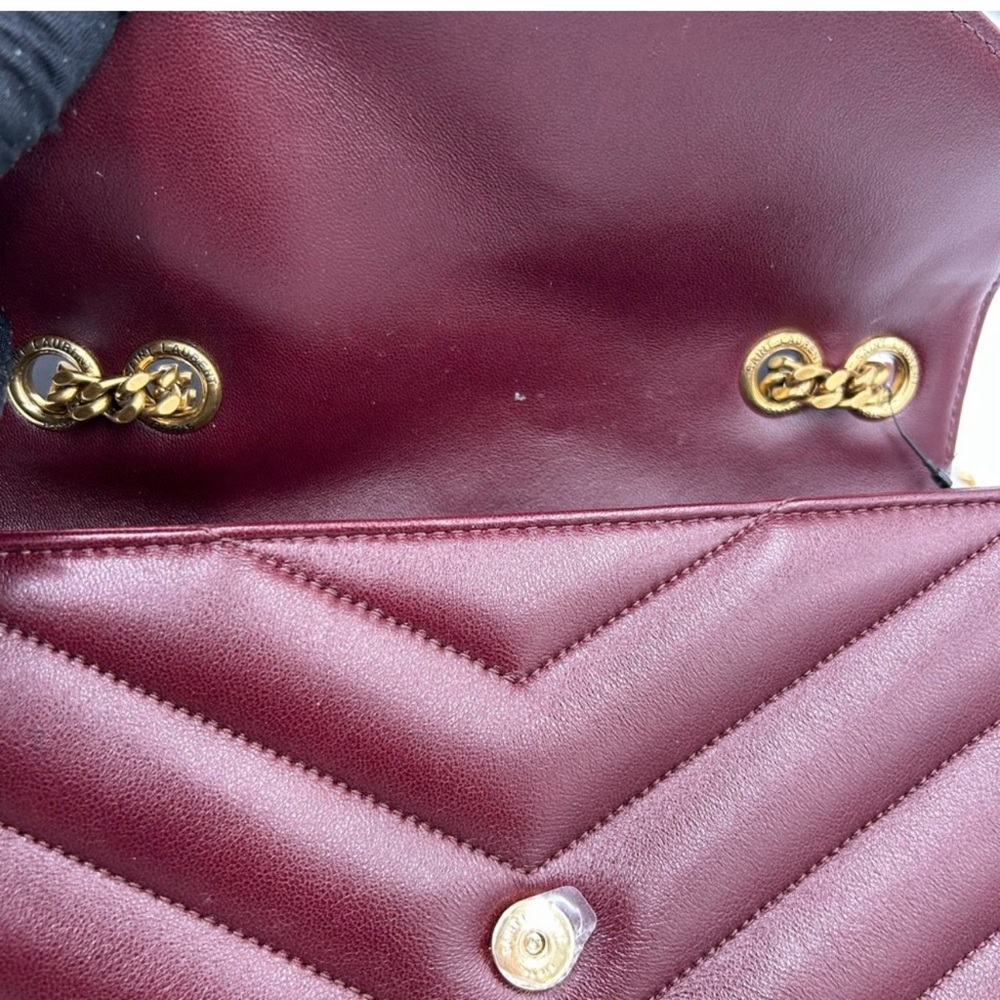 Women's Saint Laurent Lou Lou shoulder bag in burgundy, quilted leather NWT - Picture 7 of 16